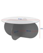 Table basse Aeris travertin/transparent - 75x35x75 cm