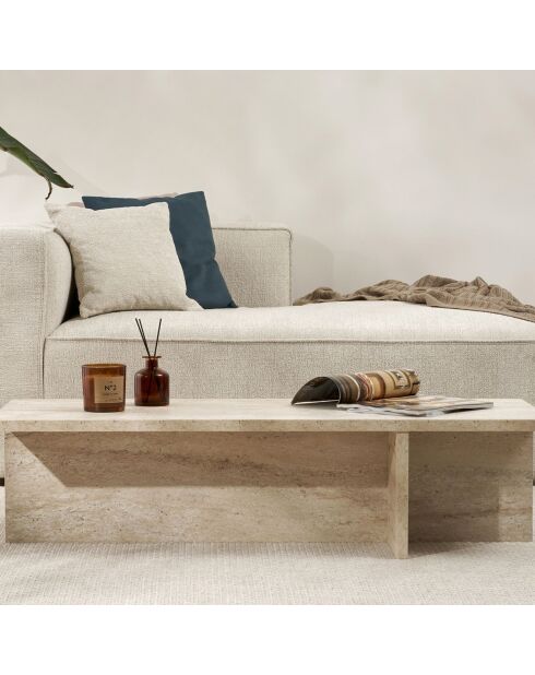 Table basse Harbor travertin - 120x30x45 cm