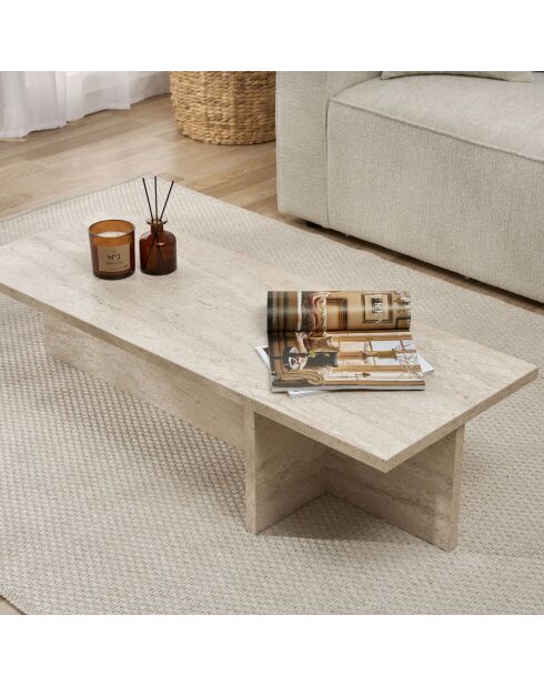 Table basse Harbor travertin - 120x30x45 cm