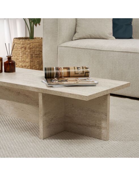 Table basse Harbor travertin - 120x30x45 cm