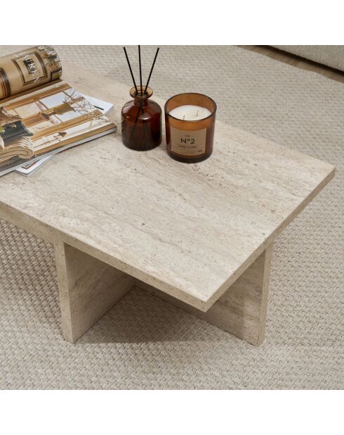 Table basse Harbor travertin - 120x30x45 cm