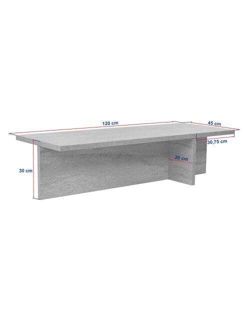 Table basse Harbor travertin - 120x30x45 cm