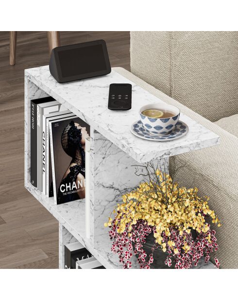 Table d'appoint Homemania marbre de carrare - 60x60x20 cm