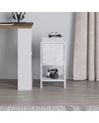 Table de chevet Ema marbre de carrare - 30x55x30 cm