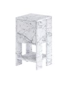 Table de chevet Ema marbre de carrare - 30x55x30 cm