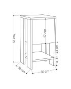 Table de chevet Ema marbre de carrare - 30x55x30 cm