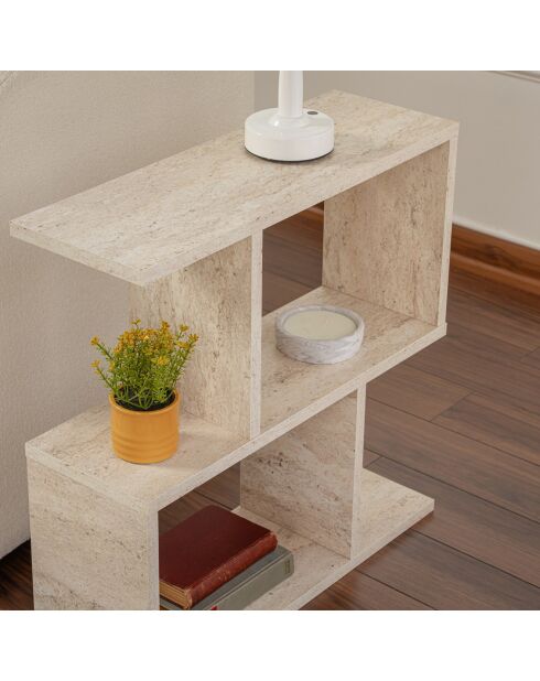 Table d'appoint Life travertin - 60x60x20 cm