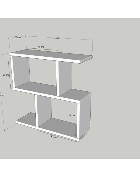 Table d'appoint Life travertin - 60x60x20 cm