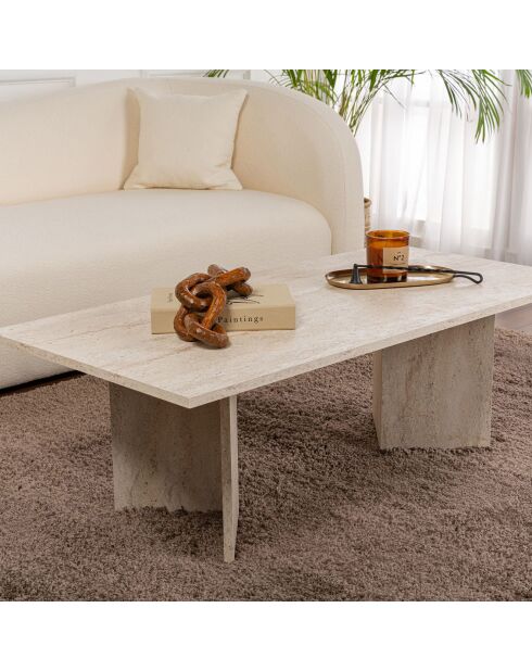Table basse Sabin travertin - 119x40x60 cm