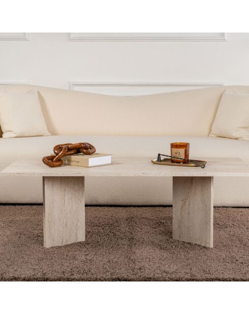 Table basse Sabin travertin - 119x40x60 cm