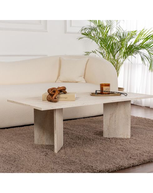 Table basse Sabin travertin - 119x40x60 cm