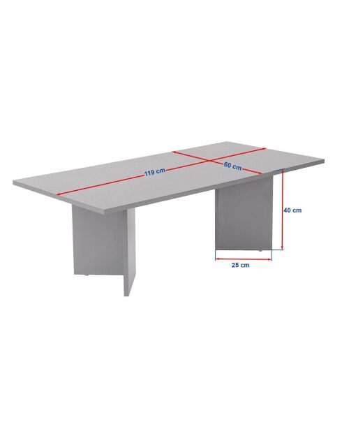 Table basse Sabin travertin - 119x40x60 cm