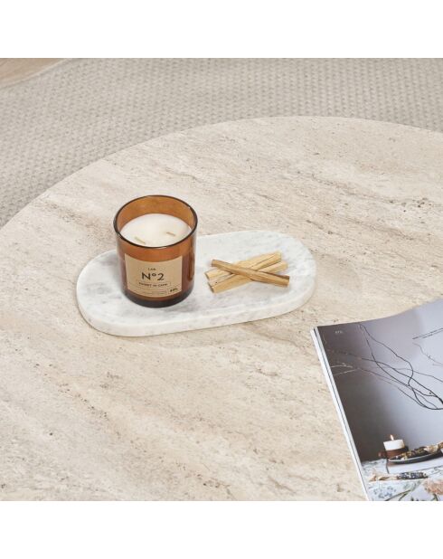 Table basse Soleil travertin - 90x40x90 cm