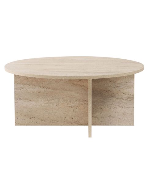 Table basse Soleil travertin - 90x40x90 cm