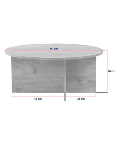 Table basse Soleil travertin - 90x40x90 cm