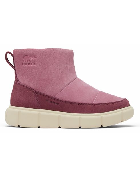 Botas de estilo de vida rosas sin cordones Sorel Explorer Iii para jóvenes
