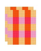 2 Essuie-mains Carreaux orange - 50x70 cm