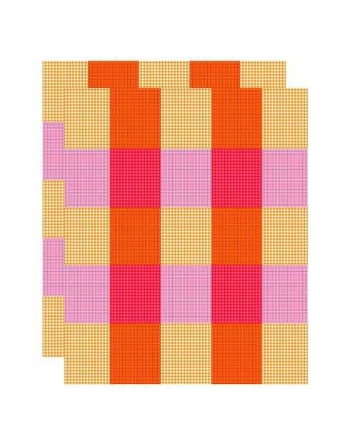 2 Essuie-mains Carreaux orange - 50x70 cm