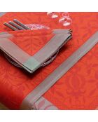 4 Serviettes de table 100% Lin Venezia cornaline - 58x58 cm