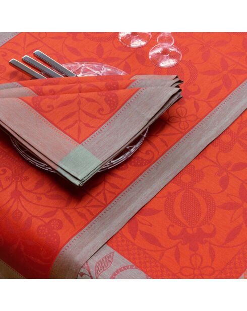 4 Serviettes de table 100% Lin Venezia cornaline - 58x58 cm