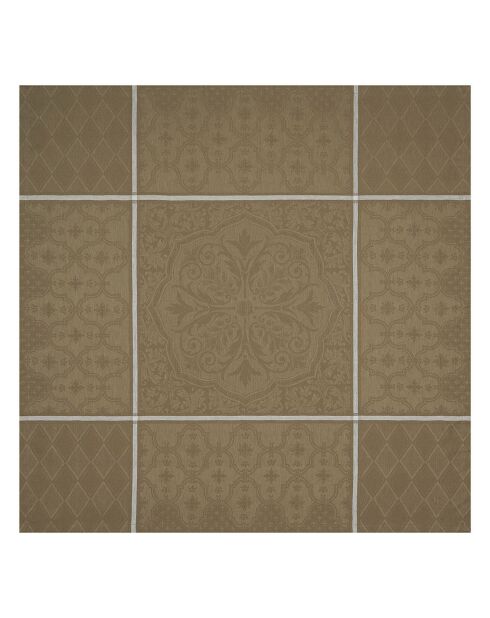 Nappe 100% Lin Armoiries grège