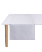 Chemin de table 100% Lin Portofino Géo blanc - 50x150 cm