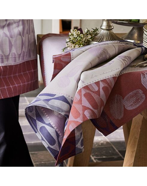 2 Torchons Pâtisseries Françaises framboise - 80x60 cm