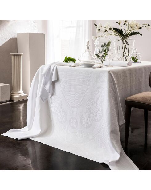 Nappe 100% Lin Evasion Céleste blanc pur