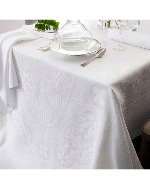 Nappe 100% Lin Evasion Céleste blanc pur