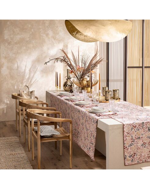 Mantel rosa campagne de algodón y lino