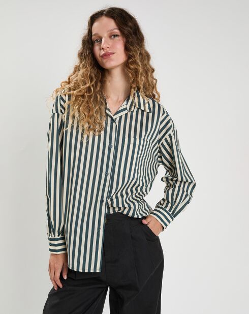 Chemise  Emy bleu/crème