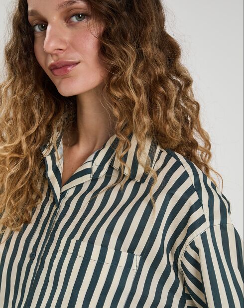 Chemise  Emy bleu/crème