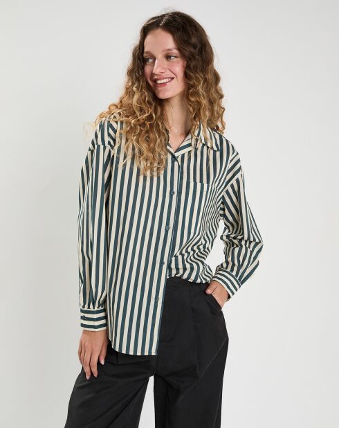 Chemise  Emy bleu/crème