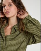 Chemise en Coton & Lin Ava kaki