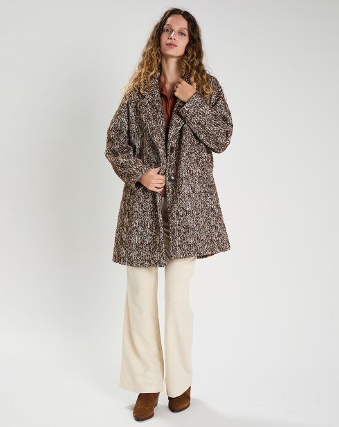 Manteau en Laine mélangée Justine marron