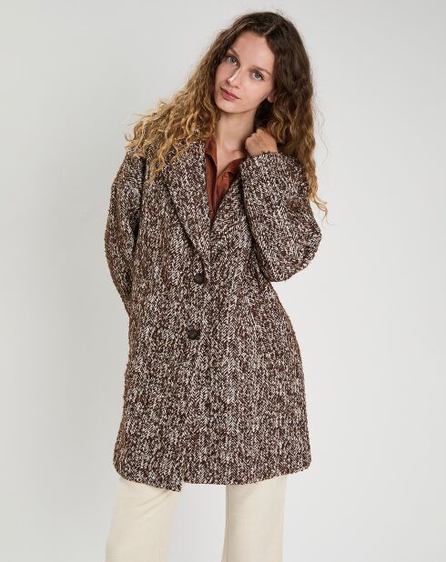 Manteau en Laine mélangée Justine marron