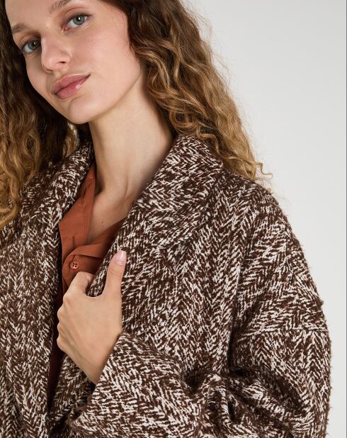 Manteau en Laine mélangée Justine marron