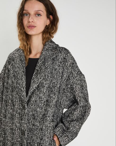 Manteau en Laine mélangée Inès noir