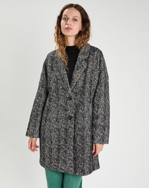 Manteau en Laine mélangée Justine noir