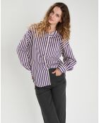 Chemise  Emy violet/crème