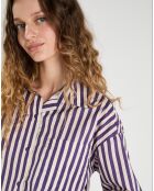 Chemise  Emy violet/crème