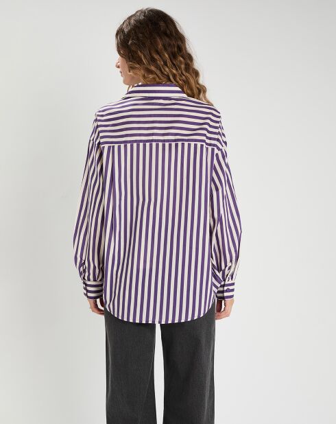 Chemise  Emy violet/crème