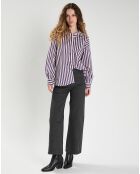 Chemise  Emy violet/crème