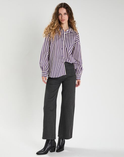 Chemise  Emy violet/crème