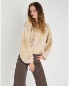 Pull Jade beige/blanc