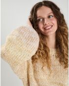 Pull Jade beige/blanc
