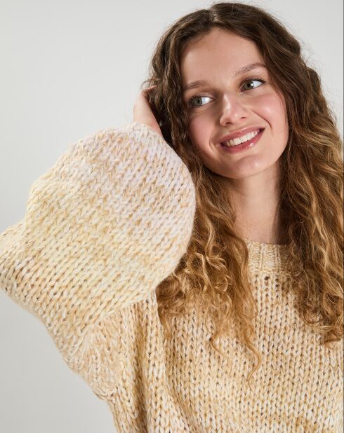 Pull Jade beige/blanc