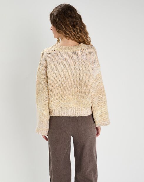 Pull Jade beige/blanc