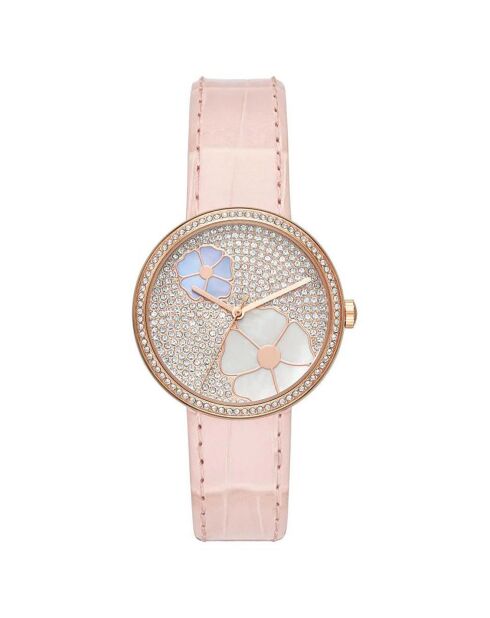 Montre Femme en Cuir rose