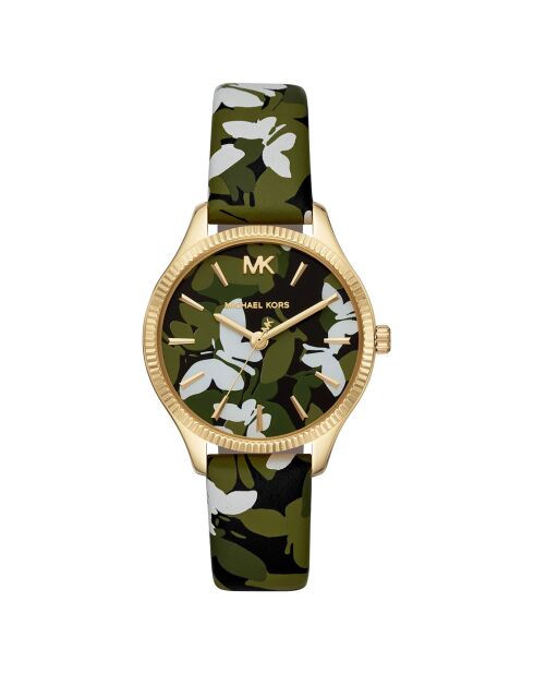 Montre Femme en Cuir vert/noir